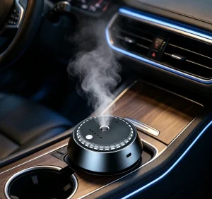 Smart Auto Start/off Aluminum Waterless Car Diffuser USB Rechargeable Ultrasonic Essential Oil Aromatherapy Diffuser Car 30ML