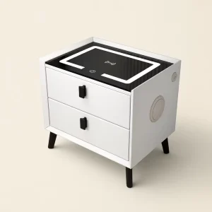 Smart Bedside Cabinet Integrated Bluetooth Audio USB Charging Port Multi-functional Night Stand for Modern Home Decor