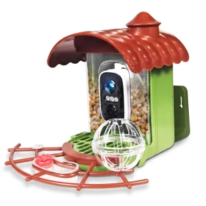 Smart Bird Feeder with AI Identification Space Saving Outdoor Camera Birdhouse ABS Material for Balcony Small Gardens