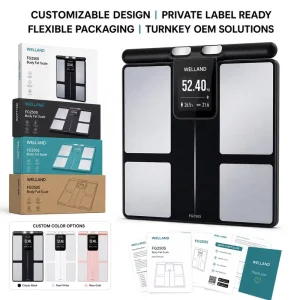 Smart Bluetooth WiFi Body Fat Scale with App TFT Screen 8 Electrode Segmental Scale for Family Home Wellness