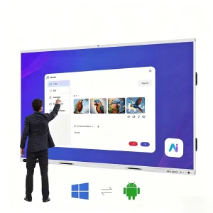 Smart Board Ai Teaching 55 65 75 85 86 98 Inch 4k Android Windows System Interactive Flat Panel for School Teaching Meeting Room