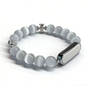 Smart Bracelet, Screenless Band, Health Monitor,Step Counter, , Crystal Cat’s Eye StoneUniversal for Seniors and Adults
