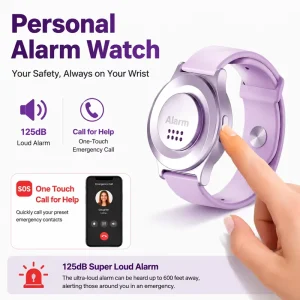 Smart Bracelet Smart Wristband with Vibration Reminder Emergency Call SOS Alert Personal Safety Wristband for Elderly Women Kids