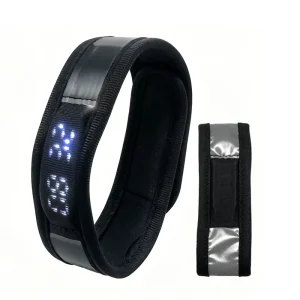 Smart Bracelet With Reflective Strip LED Time Display Alarm Clock Adjustable Nylon Velcro Strap for Arm Leg Men Women Wristband