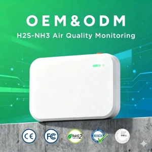 Smart Building Automation Integrated Modbus RS485 Supported WiFi PoE H2S NH3 CO2 Multi Gas Detector Air Quality Monitor IP30