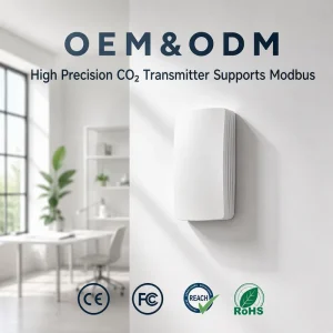 Smart Building IAQ Sensor CO2 Transmitter Modbus RS485 Wall Mount High Stability NDIR Technology Precision HVAC Control Senseair