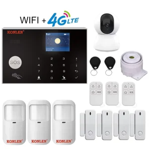 Smart Burglar Alarm System 4G GSM WiFi Tuya App Control Wireless Intrusion Detector ABS Google Home Alexa Compatible for Home