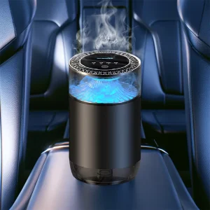 Smart Car Air Freshener Automatic Start Stop Ultrasonic Diffuser Rechargeable Metal Car Scent Atomizer RGB Light