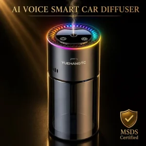 Smart Car Aroma Diffuser 180ml 3 Mist Modes USB Rechargeable RGB LED Ring Auto