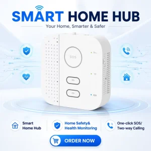 Smart Care Gateway for Nursing Home 4G WiFi Smart Hubs with SOS Bracelet Blood Pressure & SpO2 Support IoT Telecare Solution