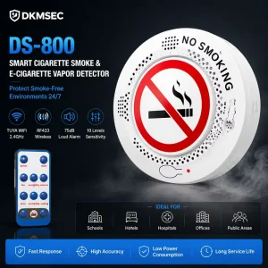 Smart Cigarette Detector E Cigarette Vapor Detector WiFi RF433 Wireless Sensor for School Hotel Public Area Security Solution