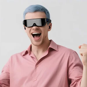 Smart Cinema Glasses With Display High-Res Oled Screen Multi-Device Connectivity for Movie Watching Gaming Adjustable Frame