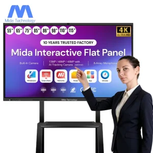 Smart Classroom Board 86 Inch 4K Android Touch Screen Interactive Flat Panel Display Classroom Whiteboard with 48MP Camera