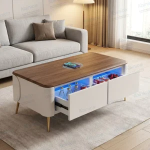 Smart Coffee Table with Refrigerator Touch Screen Mini Wireless Charging USB Port Hotel Home Living Room Furniture