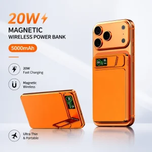 Smart Color-Screen for Ultra-Thin 20W Magnetic Wireless Power Bank Pour Téléphone 5000 MAh Power Bank Stand