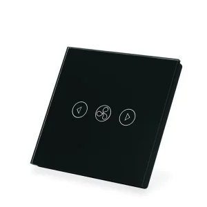 Smart Comans Tuya WiFi Fan Speed Switch EU Glass Touch Panel Ceiling Fan Controller for Smart Home APP Remote