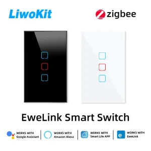 Smart Comans eWeLink Zigbee WiFi Switch US AU Anti Surge Square Touch Wall Panel for Smart Home Timer Control