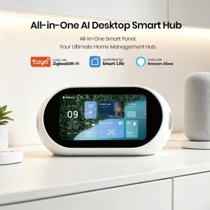 Smart Control Panel 5 Inch Desktop AI Hub WiFi Zigbee IR Gateway With Do Not Disturb Mode Proximity Sensing Alexa Login