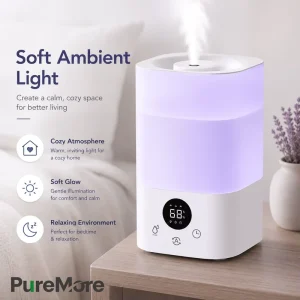 Smart Cool Mist Air Humidifier with Digital Display Top Fill Large Tank for Bedroom Office Home Humidifier
