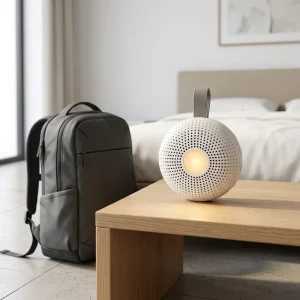 Smart Cry Sensor Sleep Soother Auto-Play Lullaby Speaker for Baby Rechargeable Audio Monitor with 30 Tracks White Noise Machine