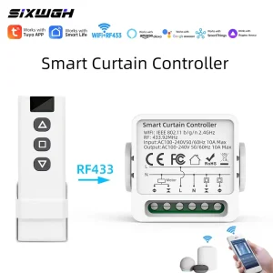 Smart Curtain Switch/Motor Controller WiFi RF433 Remote APP Control Home Garage Use AC240V10A Smart Life Voice