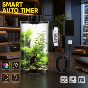 Smart Cylindrical Terrarium LED Grow Light Auto Timer for Moss Bioactive Enclosure Factory Vendor