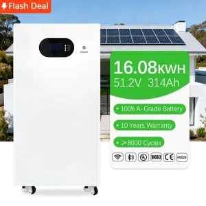 Smart DIY Movable Battery Pack Kit 51.2V 280Ah 314Ah Lithium Phosphate LiFePO4 CAN RS485 Port Off-Grid Home 10-Year Warranty
