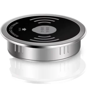 Smart Desk Intelligent Furniture Office 15W Dual USB Embedded Desktop Waterproof Wireless Charger 3in1