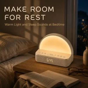 Smart Desk Table Digital Analog digital Sunrise Alarm Clocks BT Speakers White Noise Sound Machine for Baby Sleep OEM ODM