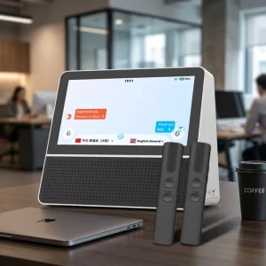 Smart Desktop Dual 7 inch Touch Screen Android Translator AI Voice Assistant 5G 121 Languages Face to Face Translation