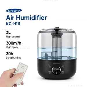 Smart Desktop Humidifier 3L Ultrasonic Cool Mist Humidifier With Remote Control Touch Panel Timer and Auto Shut Off