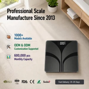 Smart Digital Body Weight Scale with Large LCD Display High Precision Sensors Tempered Glass Platform for Home Bathroom