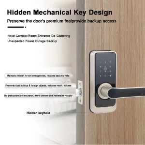 Smart Digital Door Lock with Card Fingerprint App Control for Steel Doors