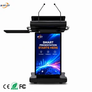 Smart Digital Podium with Touch Screen Multimedia Lectern for Classroom Conference Presentation
