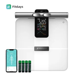 Smart Digital Tempered Glass Bathroom Scales 8 Electrodes Portable LED Body Composition Analyzer 180kg Battery BMI App Weighing