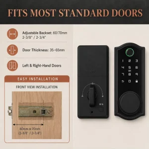 Smart Door Lock Fingerprint Password Card Key Zinc Alloy Electronic Lock for Home Apartment Wooden Door