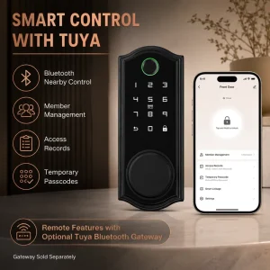 Smart Door Lock Keyless Entry Deadbolt with Fingerprint Passcode App Bluetooth Control Electronic Door Lock for Home