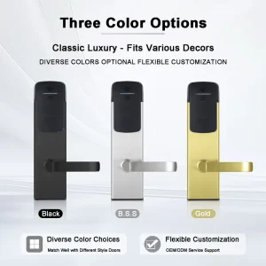 Smart Door Lock System with 304 Stainless Steel for Wood Doors Key Card Password App Control Unlock Via Home Security