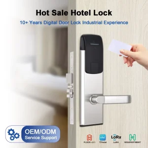 Smart Door Lock System with 304 Stainless Steel for Wood Doors Key Card Password Code Unlock Via SDK Home Security