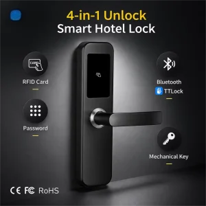 Smart Door Lock System with Cloud Storage Stainless Steel App Control Password Key Card Unlock for Hotel Apartment Airbnb