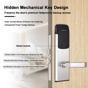 Smart Door Lock System with Stainless Steel Construction for Wood Doors Key & App Control for Hotels