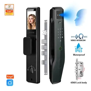 Smart Door Lock Wood/Steel/Aluminum Doors IP65 Waterproof Memory Card Cloud Storage Face Recognition WiFi App 4200mAh