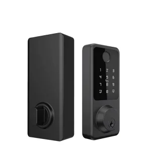 Smart Door Lock Zinc Alloy Fingerprint Recognition Memory Card for Connectivity Low Battery Alarm Grade Security for Wood