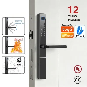Smart Door Lock for Smart Home Narrow European Mortise App WIFI Smart Fingerprint Lock Memory Card Electronic Lock