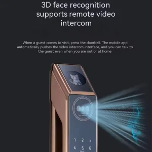 Smart Door Lock with Camera 3D Face Recognition and Voice Control Tuya WiFi C class Lock Cylinder Biometric Digital Lock