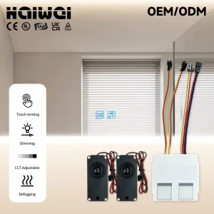 Smart Double Key Capacitive Mirror Touch Switch DC12V 5A Speaker Music Playback Dimmer for LED Bathroom Vanity Mirror