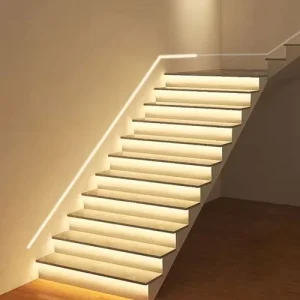 Smart Double White Motion Sensor LED Strip Stair Light Copper Body Wall Mounted 8mm PCB Width