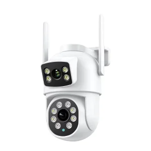 Smart Dual-picture Camera 8MP Dual Lens Zoom Wifi Camera PTZ Rotation Smart Night Camera Remote Access & Control Waterproof