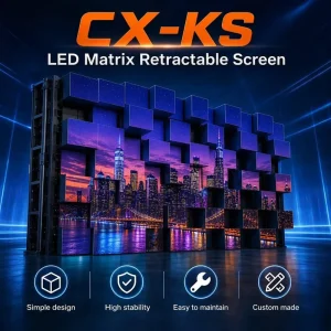 Smart Dynamic Mechanical Matrix Kinetic LED Screen Display Indoor Outdoor Waterproof Retractable 360 Rotating Rental 600 800CD