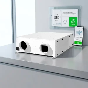 Smart ERV Ventilator CO2 VOC Sensor Auto Control Heat Recovery Fresh Air System App Remote 250-6000 M3 Per h